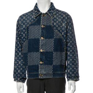Louis Vuitton x Nigo Giant Damier Waves Denim Jacket Size 46